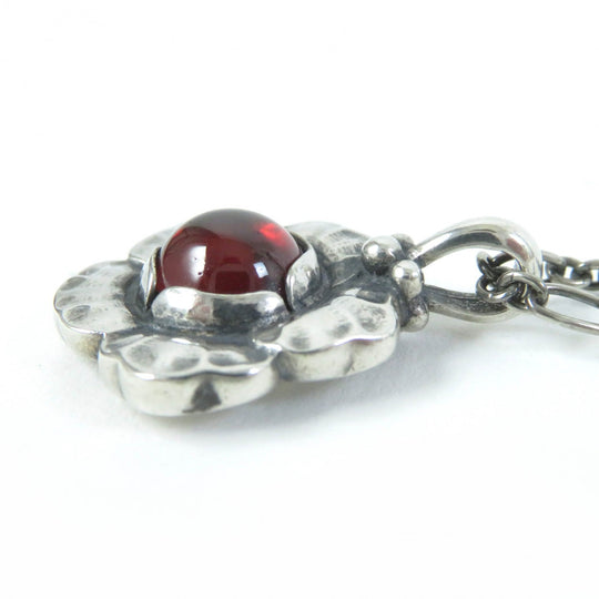 Georg Jensen Necklace Main: SV925, Part: Garnet Silver Red 2002 Year Necklace Women Used Authentic