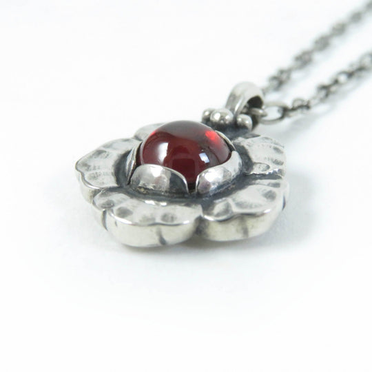 Georg Jensen Necklace Main: SV925, Part: Garnet Silver Red 2002 Year Necklace Women Used Authentic