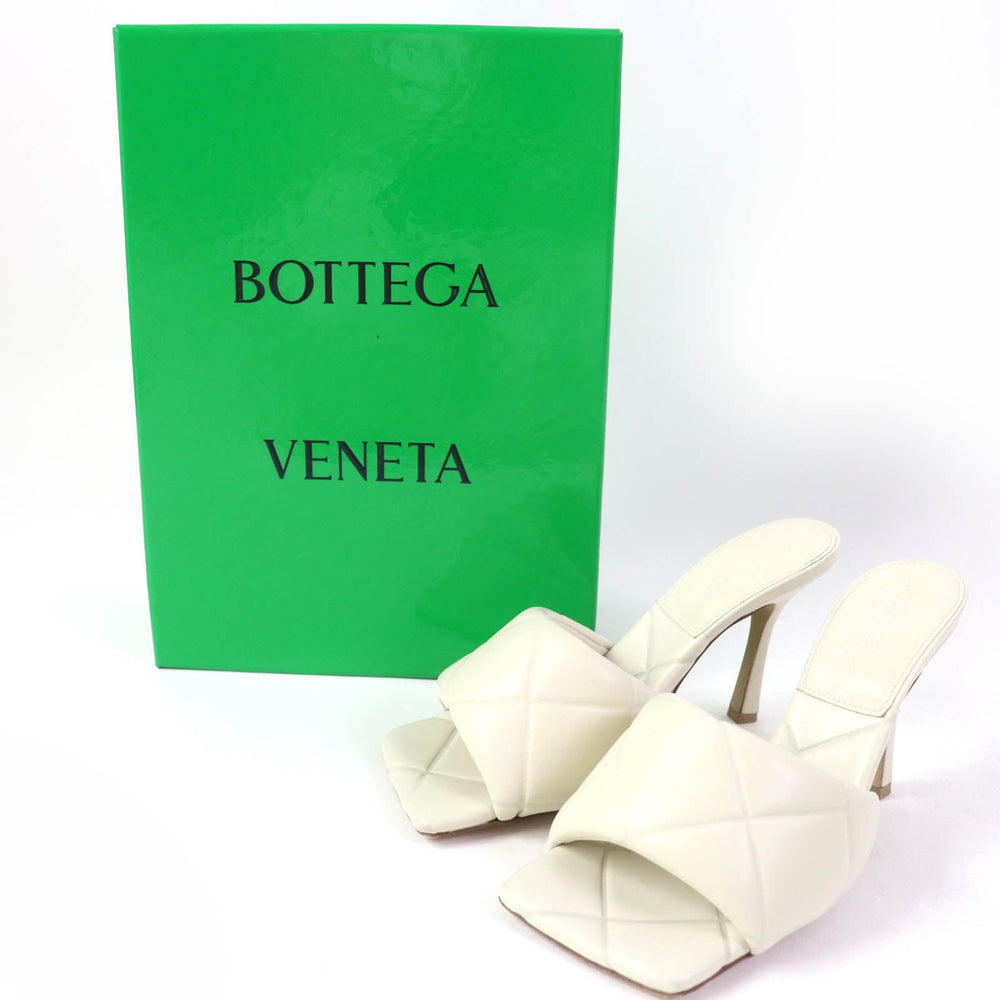 BOTTEGAVENETA Mule Main: Leather Ivory MAXI INTRECCIATO SANDALS LIDO Women 38 Used Authentic