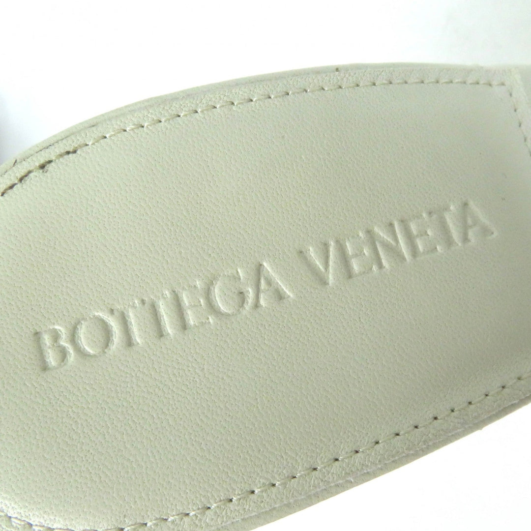 BOTTEGAVENETA Mule Main: Leather Ivory MAXI INTRECCIATO SANDALS LIDO Women 38 Used Authentic