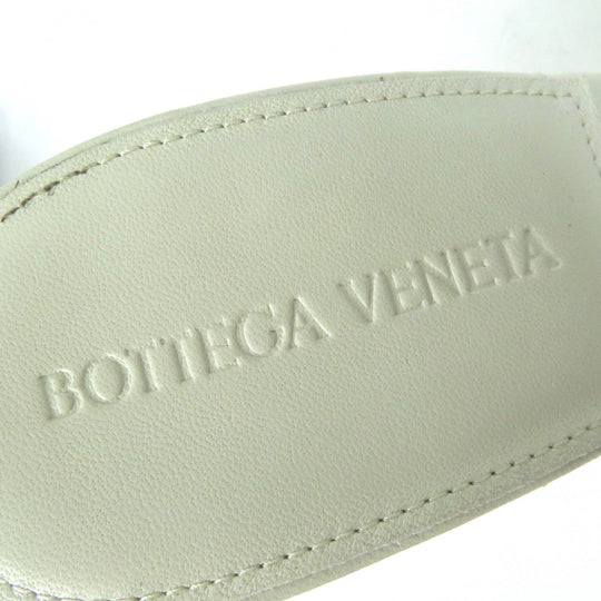 BOTTEGAVENETA Mule Main: Leather Ivory MAXI INTRECCIATO SANDALS LIDO Women 38 Used Authentic