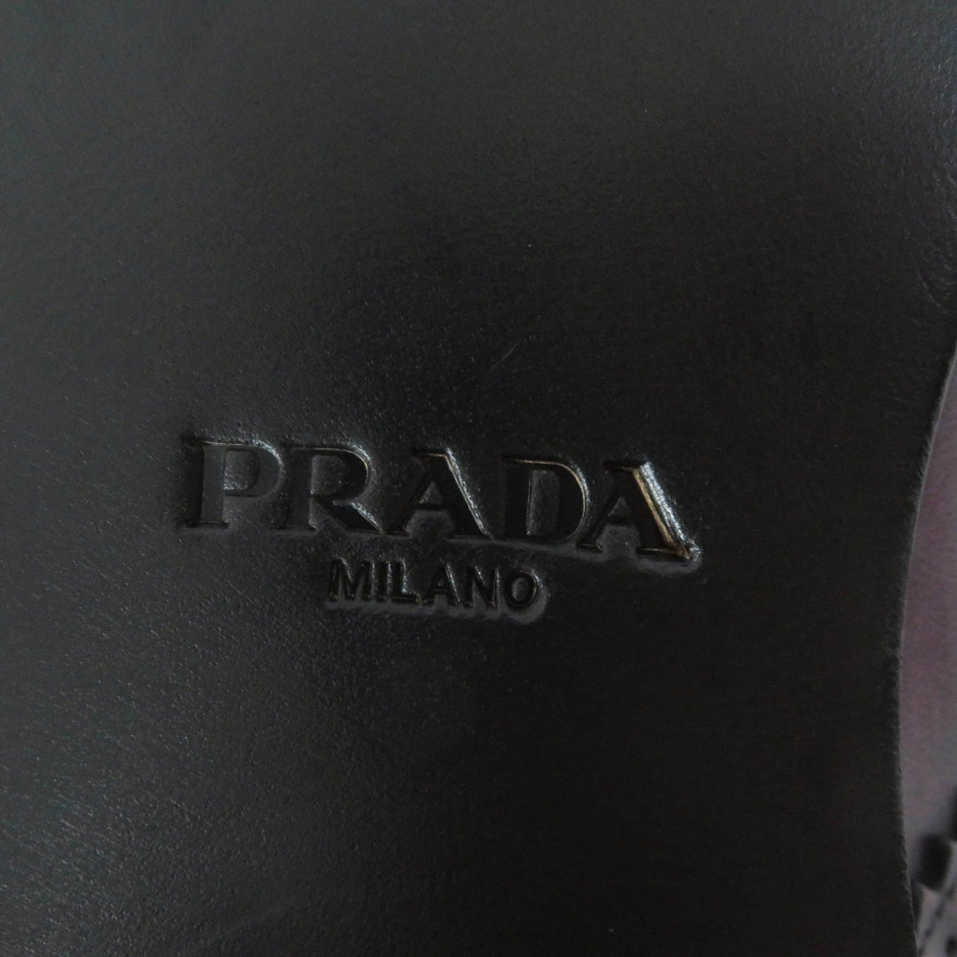 PRADA Leather shoes 1E150H Main: Leather Bordeaux Black Women 37 1/2 Used Authentic