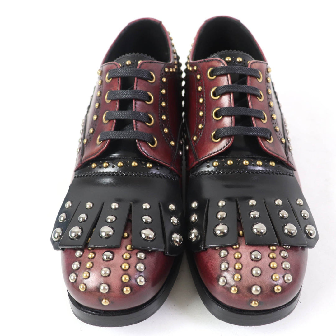 PRADA Leather shoes 1E150H Main: Leather Bordeaux Black Women 37 1/2 Used Authentic