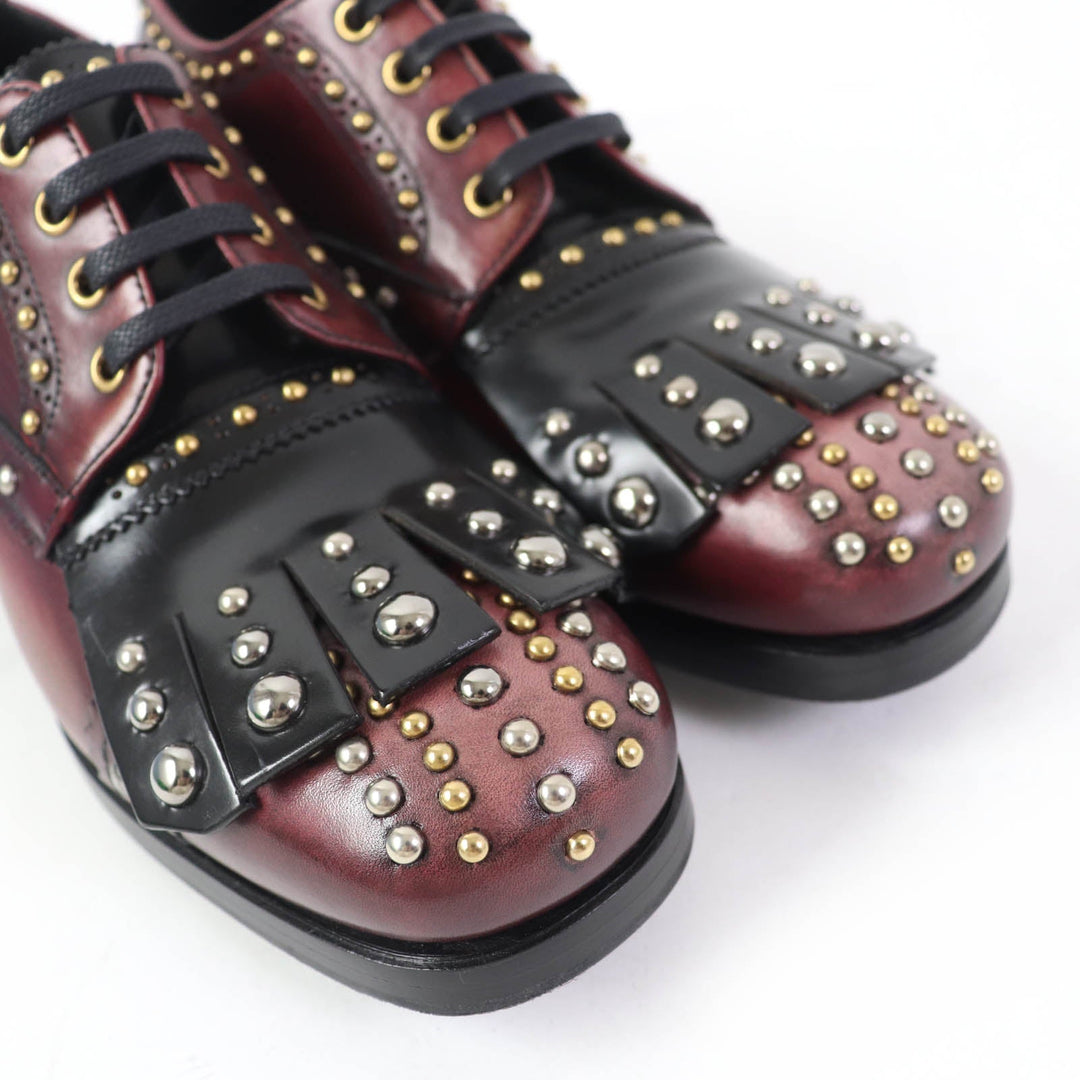 PRADA Leather shoes 1E150H Main: Leather Bordeaux Black Women 37 1/2 Used Authentic