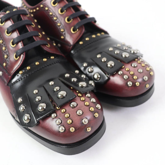 PRADA Leather shoes 1E150H Main: Leather Bordeaux Black Women 37 1/2 Used Authentic
