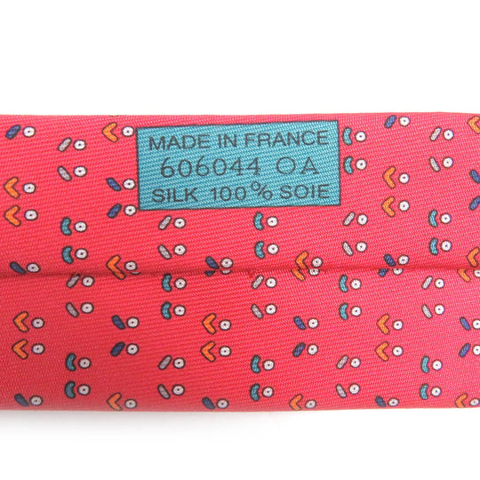 HERMES tie Main: 100% silk Red mens Used Authentic