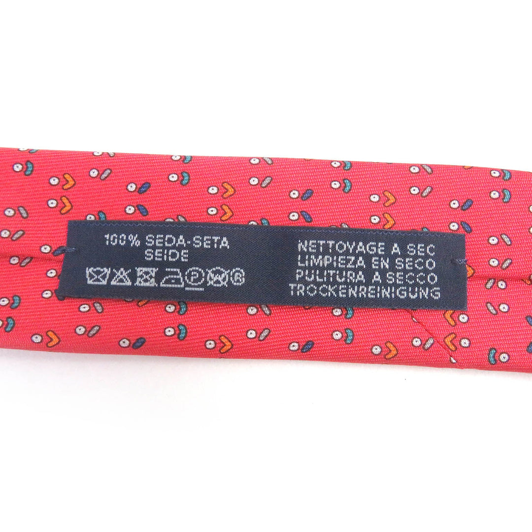 HERMES tie Main: 100% silk Red mens Used Authentic