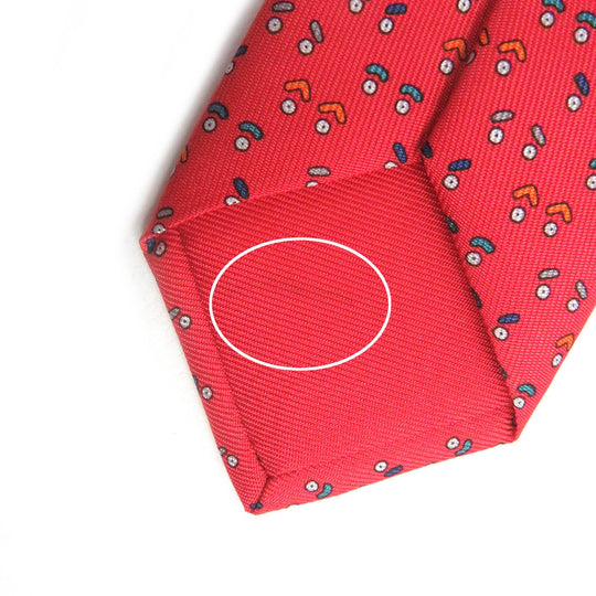 HERMES tie Main: 100% silk Red mens Used Authentic