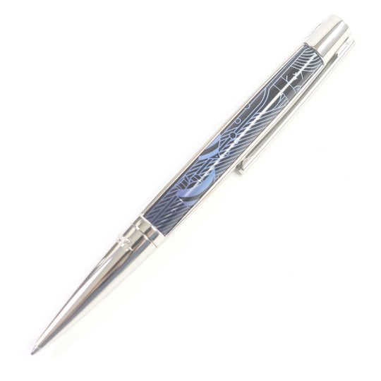 Dupont Ballpoint pen Resin, metal with palladium finish Silver Black Blue Sleeping Mermaid collection Defi mens Used Authentic