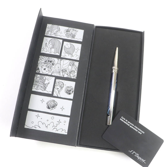 Dupont Ballpoint pen Resin, metal with palladium finish Silver Black Blue Sleeping Mermaid collection Defi mens Used Authentic