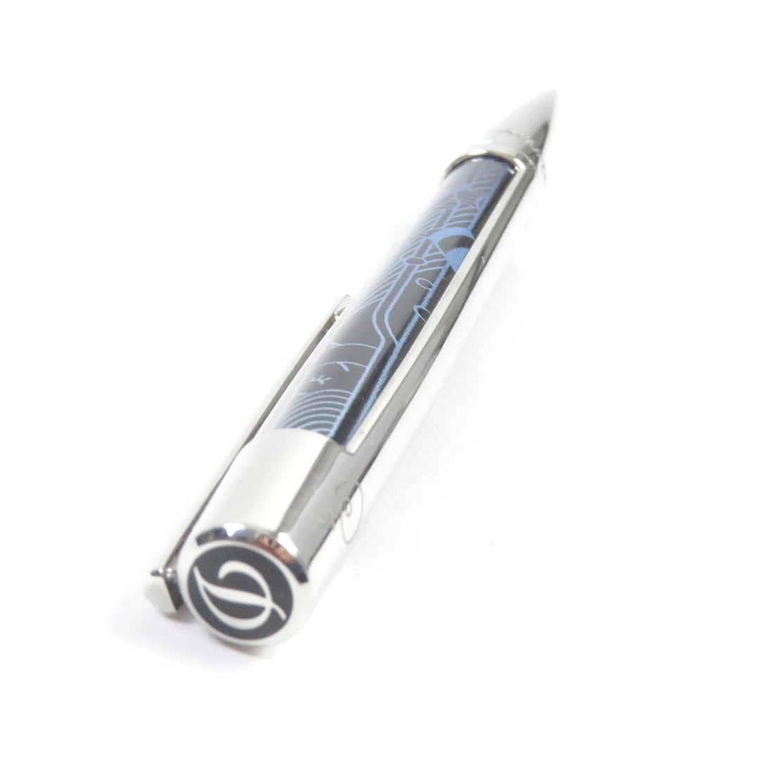 Dupont Ballpoint pen Resin, metal with palladium finish Silver Black Blue Sleeping Mermaid collection Defi mens Used Authentic