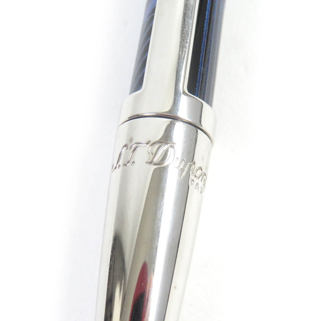 Dupont Ballpoint pen Resin, metal with palladium finish Silver Black Blue Sleeping Mermaid collection Defi mens Used Authentic