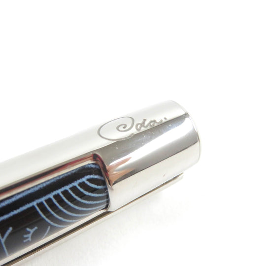 Dupont Ballpoint pen Resin, metal with palladium finish Silver Black Blue Sleeping Mermaid collection Defi mens Used Authentic