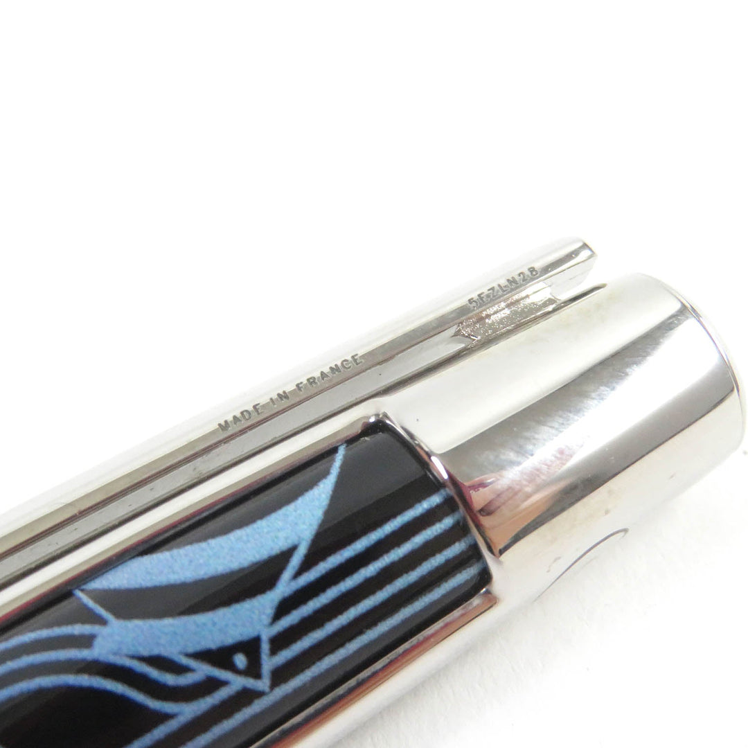 Dupont Ballpoint pen Resin, metal with palladium finish Silver Black Blue Sleeping Mermaid collection Defi mens Used Authentic