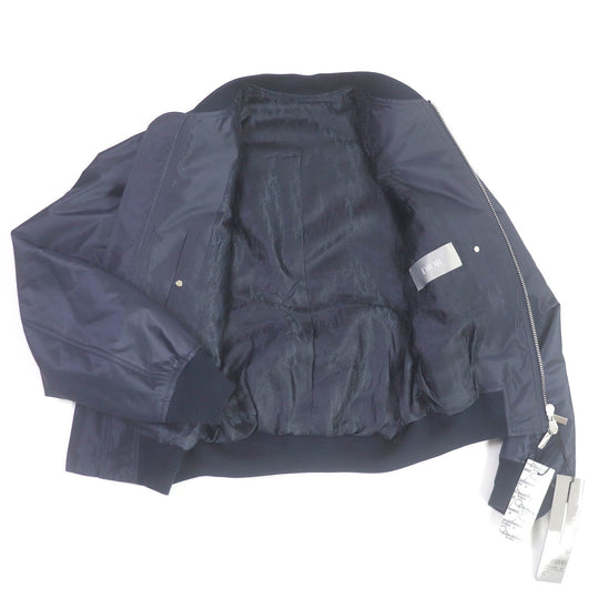 Dior HOMME Bomber jacket 033C401A4805 Outer: 100% silk, Lining: 100% cupra, Filling: 100% polyester Navy Air Dior Bomber Jacket mens 44 Used Authentic
