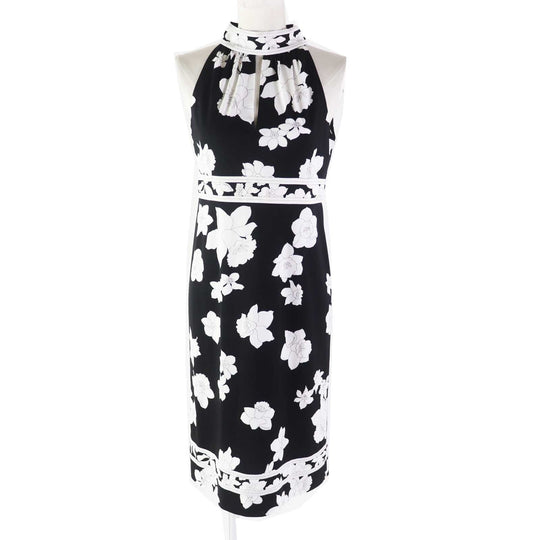 LEONARD FASHION one piece 0130505 Outer material: 65% acetate, Outer material: 35% polyester Black White Women M Used Authentic