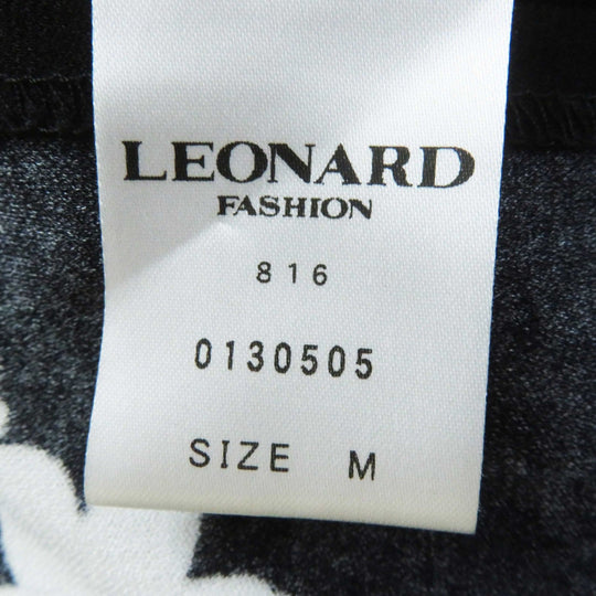 LEONARD FASHION one piece 0130505 Outer material: 65% acetate, Outer material: 35% polyester Black White Women M Used Authentic