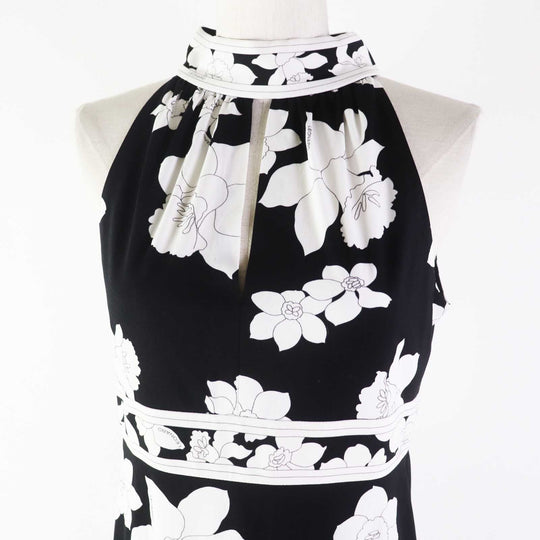LEONARD FASHION one piece 0130505 Outer material: 65% acetate, Outer material: 35% polyester Black White Women M Used Authentic