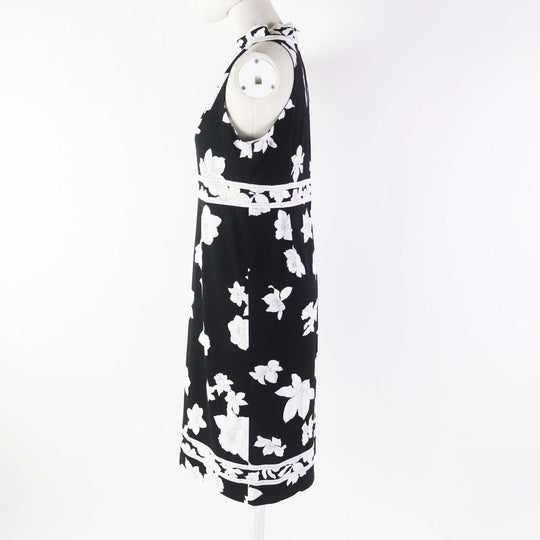 LEONARD FASHION one piece 0130505 Outer material: 65% acetate, Outer material: 35% polyester Black White Women M Used Authentic