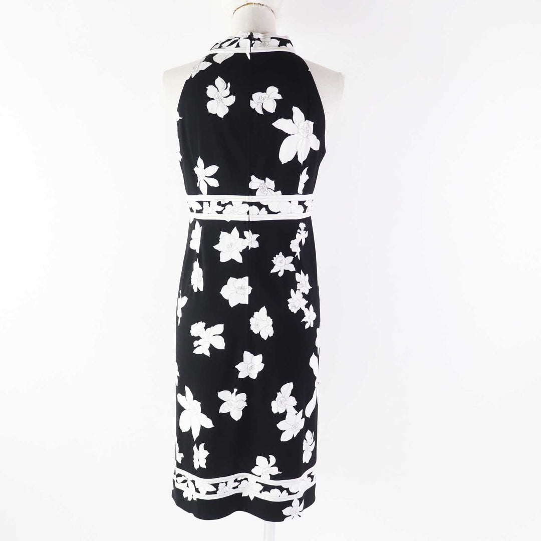 LEONARD FASHION one piece 0130505 Outer material: 65% acetate, Outer material: 35% polyester Black White Women M Used Authentic