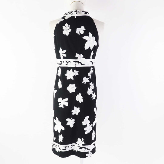 LEONARD FASHION one piece 0130505 Outer material: 65% acetate, Outer material: 35% polyester Black White Women M Used Authentic