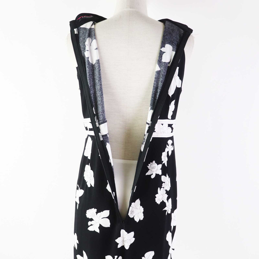 LEONARD FASHION one piece 0130505 Outer material: 65% acetate, Outer material: 35% polyester Black White Women M Used Authentic