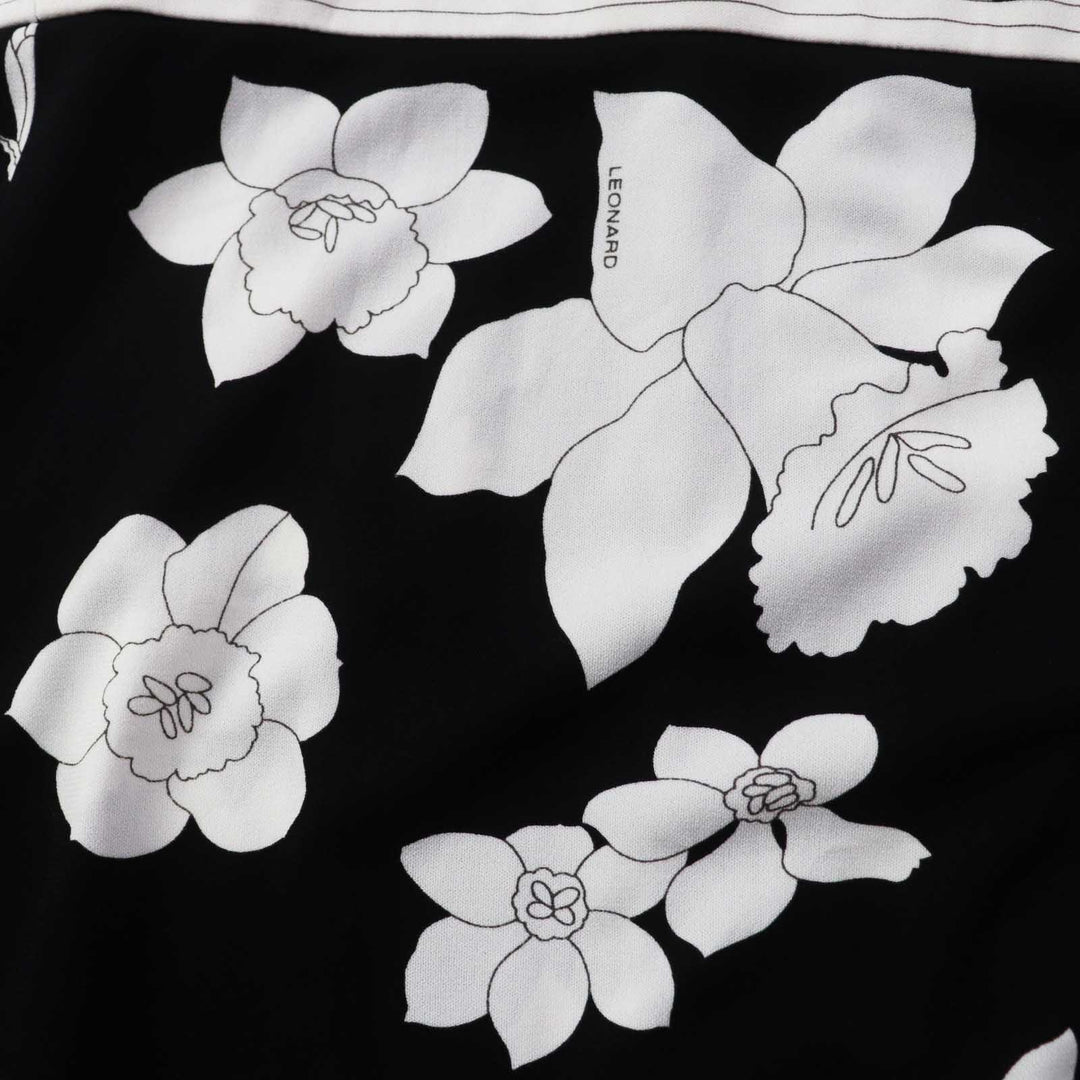 LEONARD FASHION one piece 0130505 Outer material: 65% acetate, Outer material: 35% polyester Black White Women M Used Authentic
