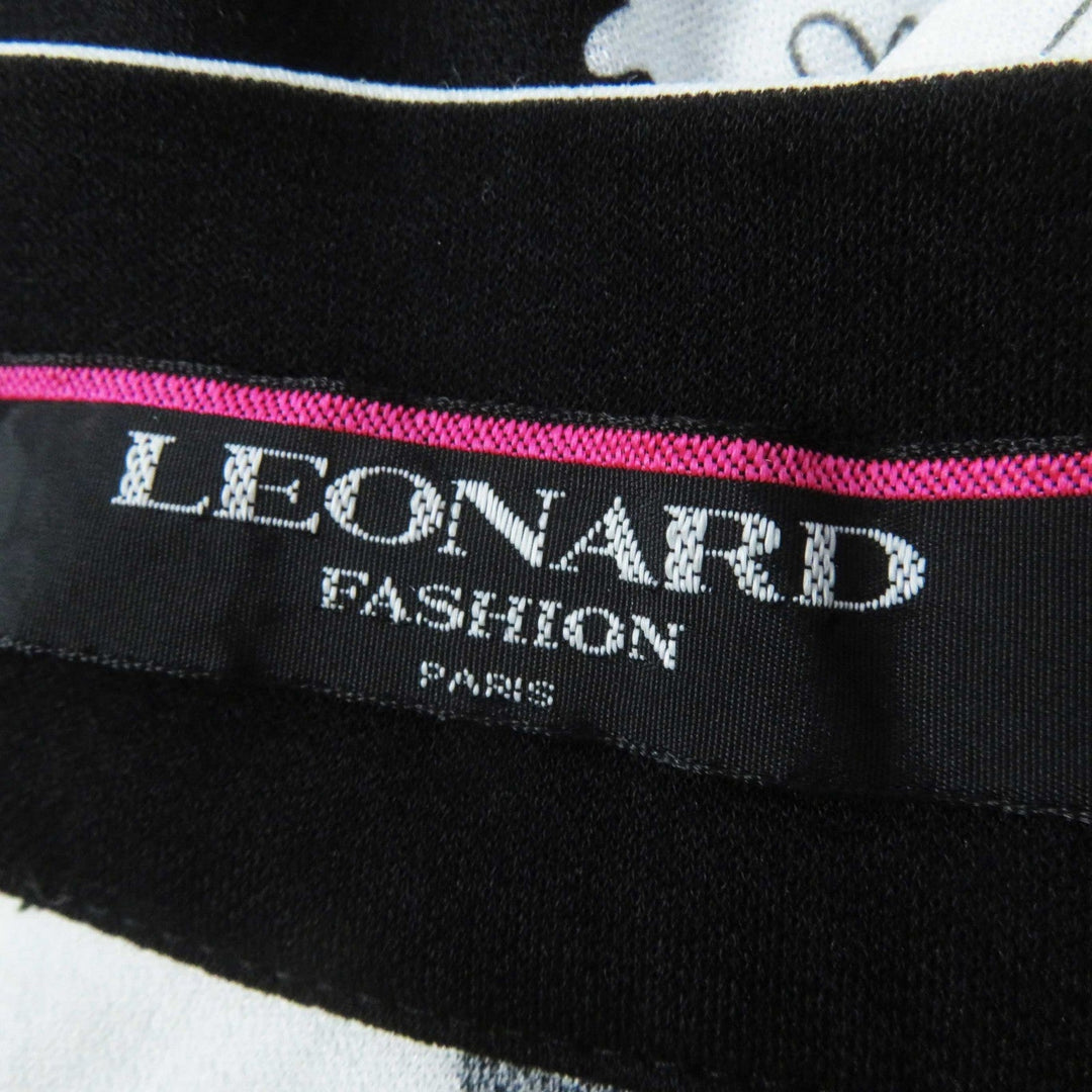 LEONARD FASHION one piece 0130505 Outer material: 65% acetate, Outer material: 35% polyester Black White Women M Used Authentic