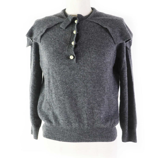 Christian Dior knit 354S48AM053 Main: 100% cashmere Charcoal gray Women 42 Used Authentic