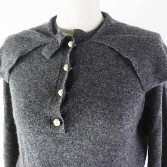Christian Dior knit 354S48AM053 Main: 100% cashmere Charcoal gray Women 42 Used Authentic