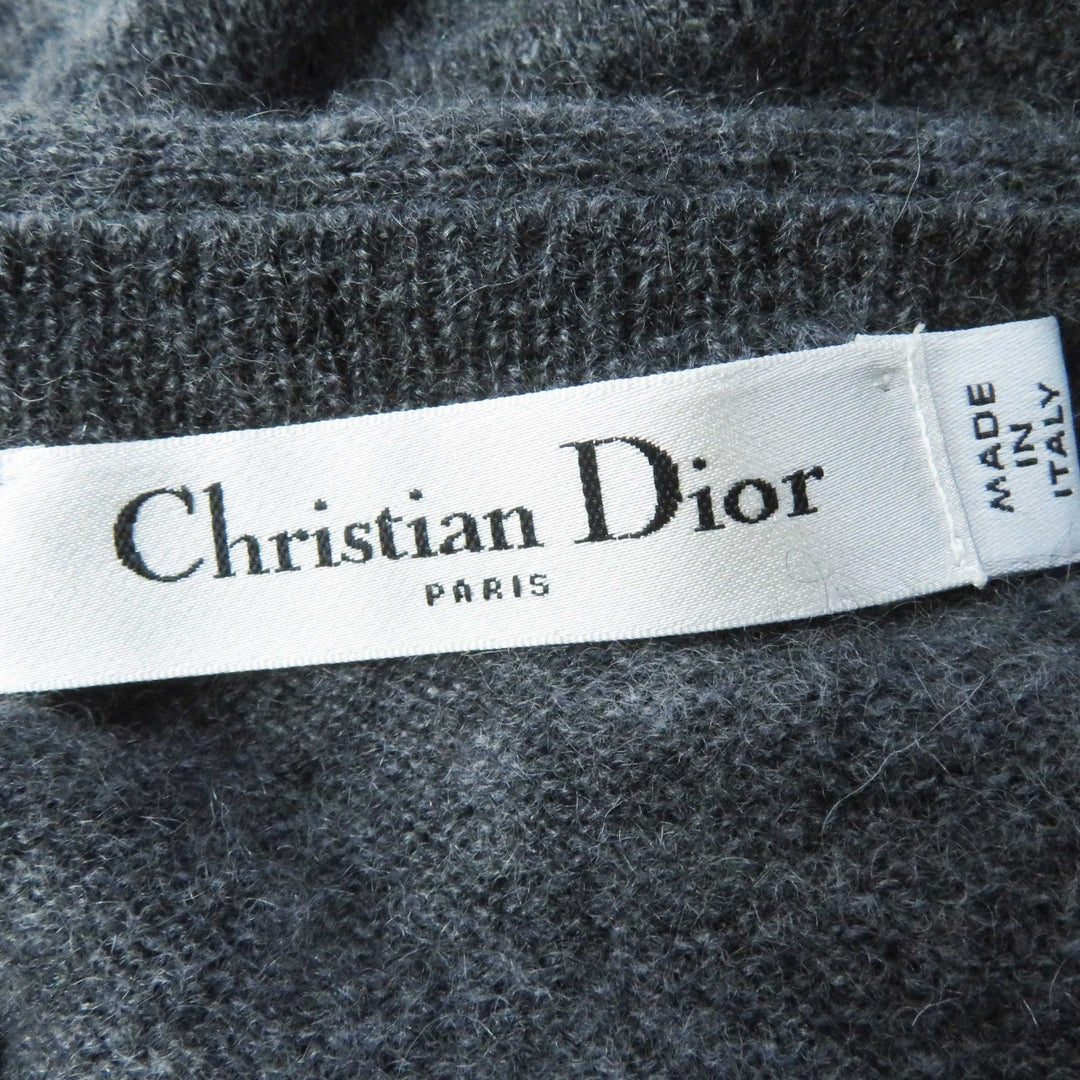 Christian Dior knit 354S48AM053 Main: 100% cashmere Charcoal gray Women 42 Used Authentic