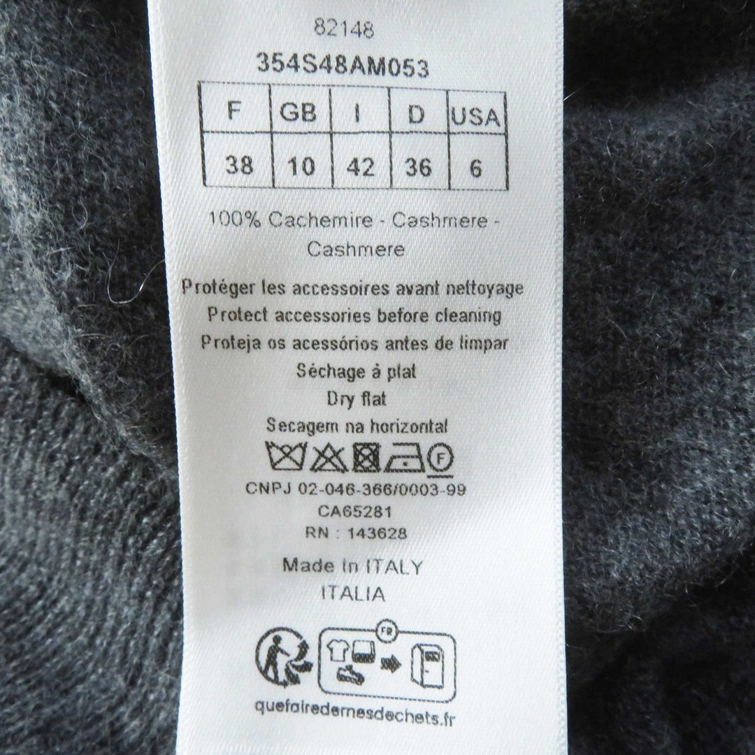Christian Dior knit 354S48AM053 Main: 100% cashmere Charcoal gray Women 42 Used Authentic