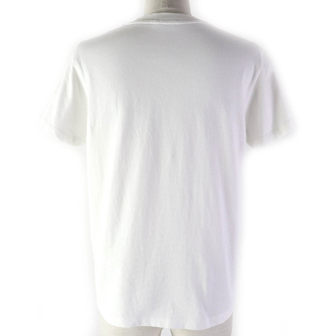 MONCLER Short sleeve T-shirt Main: 100% cotton, Rib: 100% cotton, Embroidery: 100% nylon White black MAGLIA MANICHE CORTE Women XS Used Authentic
