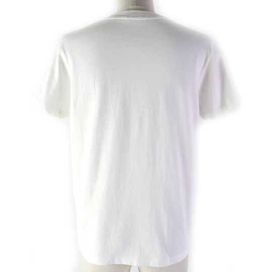MONCLER Short sleeve T-shirt Main: 100% cotton, Rib: 100% cotton, Embroidery: 100% nylon White black MAGLIA MANICHE CORTE Women XS Used Authentic