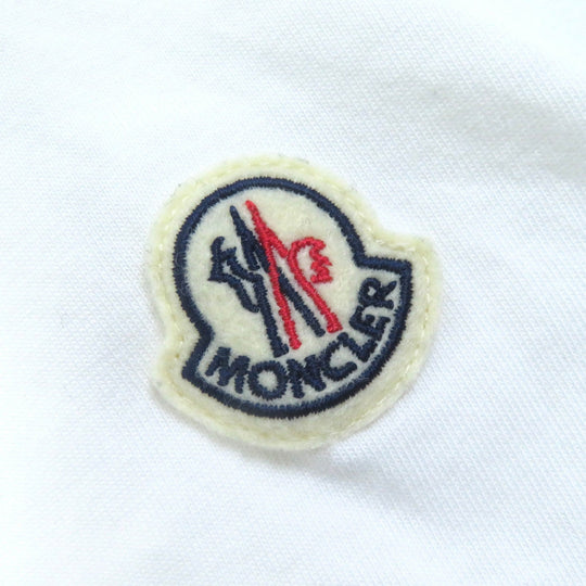 MONCLER Short sleeve T-shirt Main: 100% cotton, Rib: 100% cotton, Embroidery: 100% nylon White black MAGLIA MANICHE CORTE Women XS Used Authentic