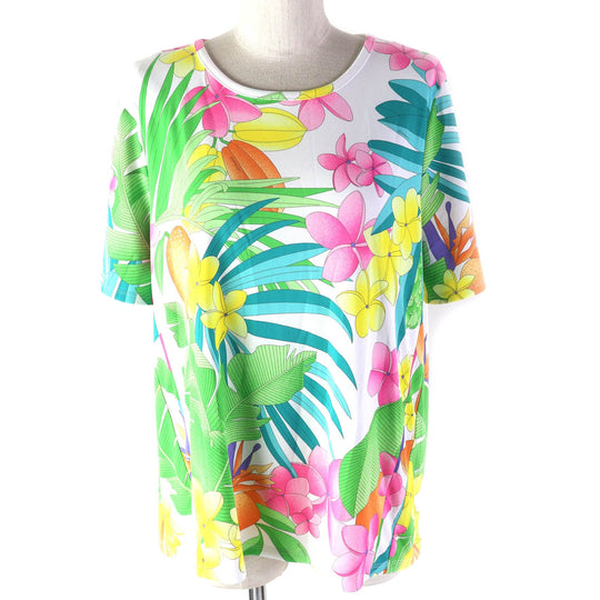 LEONARD SPORT Cut Main: 100% polyester White multicolor Women 44 Used Authentic