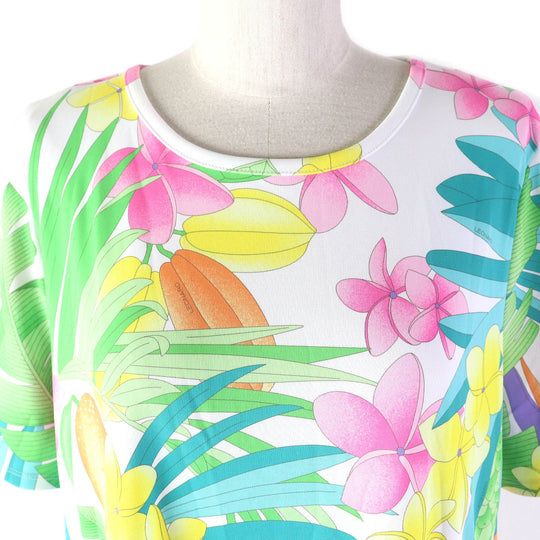 LEONARD SPORT Cut Main: 100% polyester White multicolor Women 44 Used Authentic