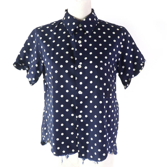 COMME des GARCONS blouse RM-B017 Main: 100% polyester Navy white Women S Used Authentic