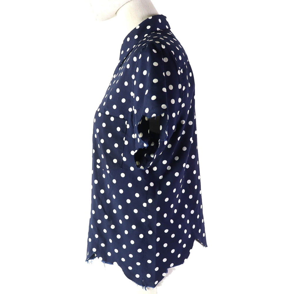 COMME des GARCONS blouse RM-B017 Main: 100% polyester Navy white Women S Used Authentic