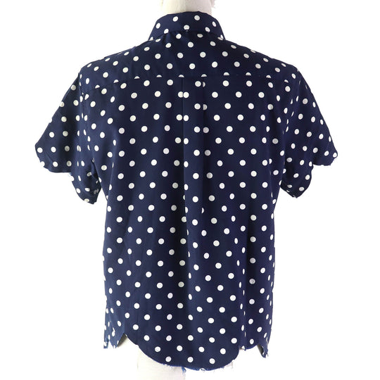 COMME des GARCONS blouse RM-B017 Main: 100% polyester Navy white Women S Used Authentic