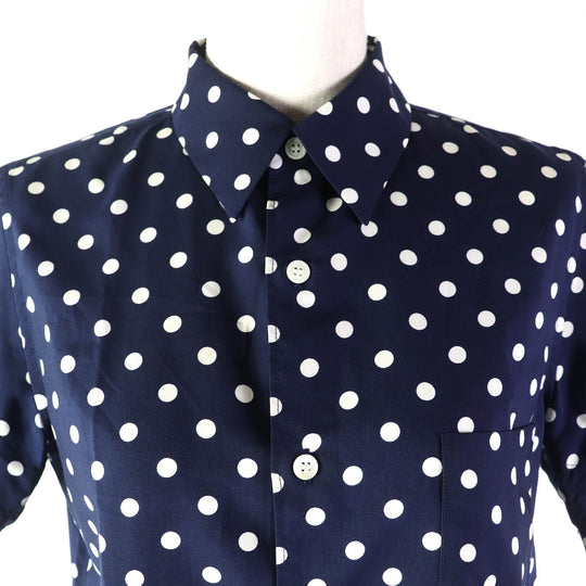 COMME des GARCONS blouse RM-B017 Main: 100% polyester Navy white Women S Used Authentic