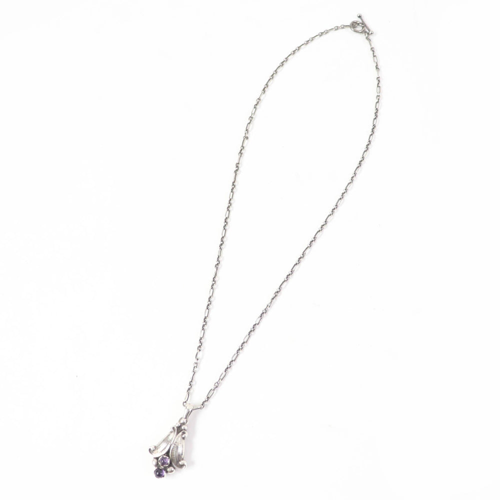 Georg Jensen Necklace Main: SV925, Part: Amethyst Silver purple 1993 Year Necklace Women Used Authentic
