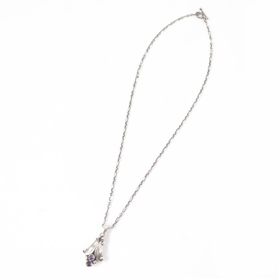 Georg Jensen Necklace Main: SV925, Part: Amethyst Silver purple 1993 Year Necklace Women Used Authentic