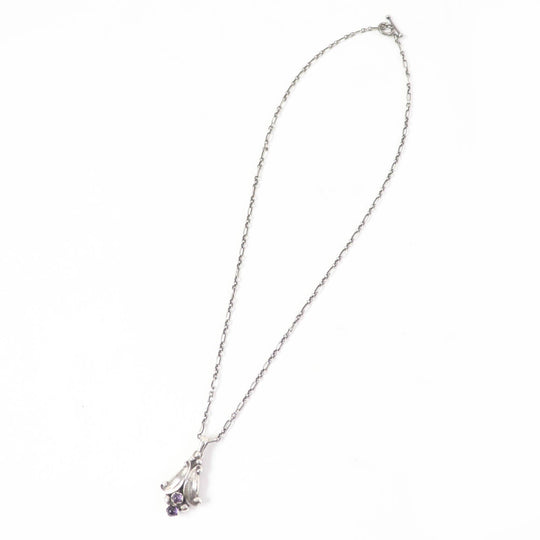 Georg Jensen Necklace Main: SV925, Part: Amethyst Silver purple 1993 Year Necklace Women Used Authentic