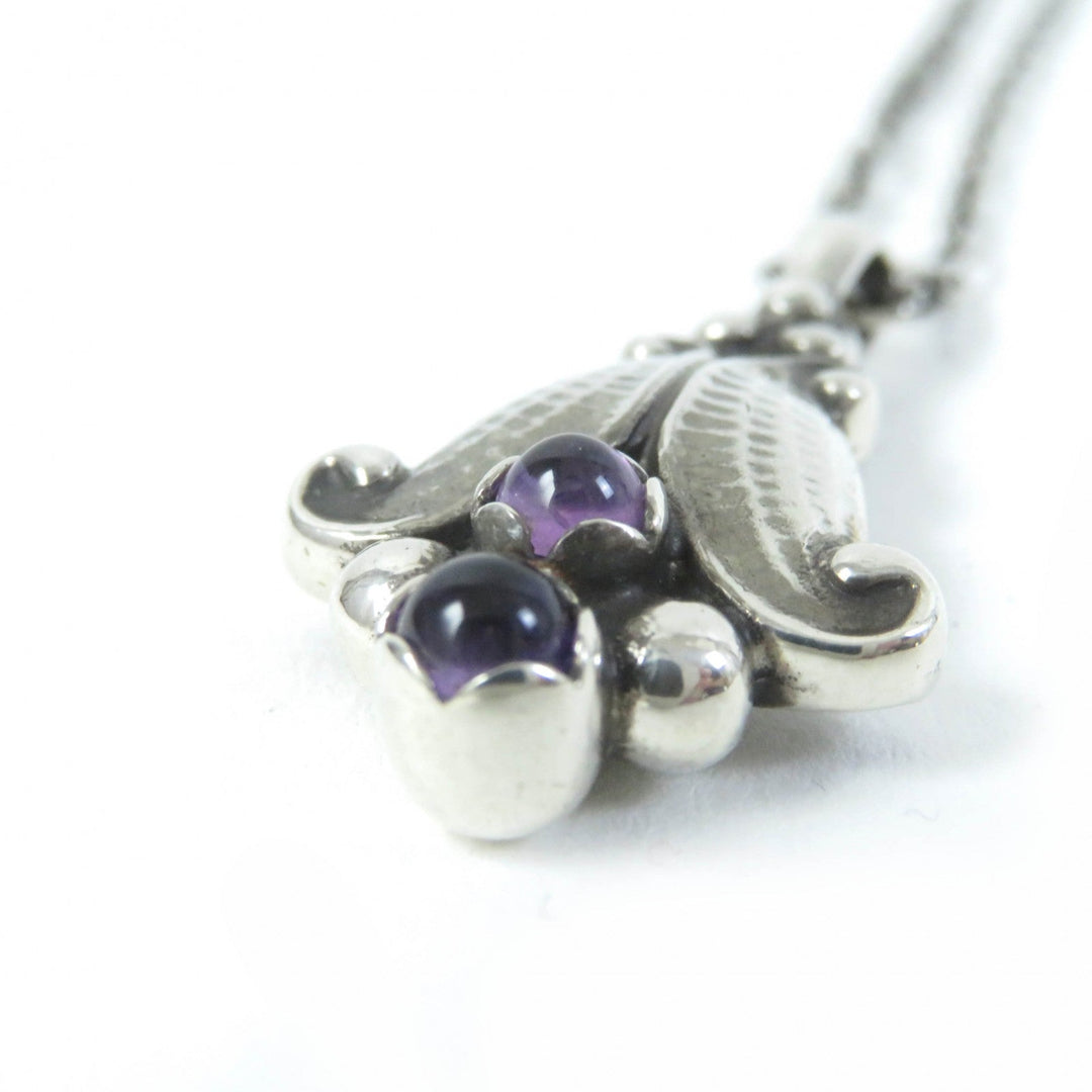 Georg Jensen Necklace Main: SV925, Part: Amethyst Silver purple 1993 Year Necklace Women Used Authentic