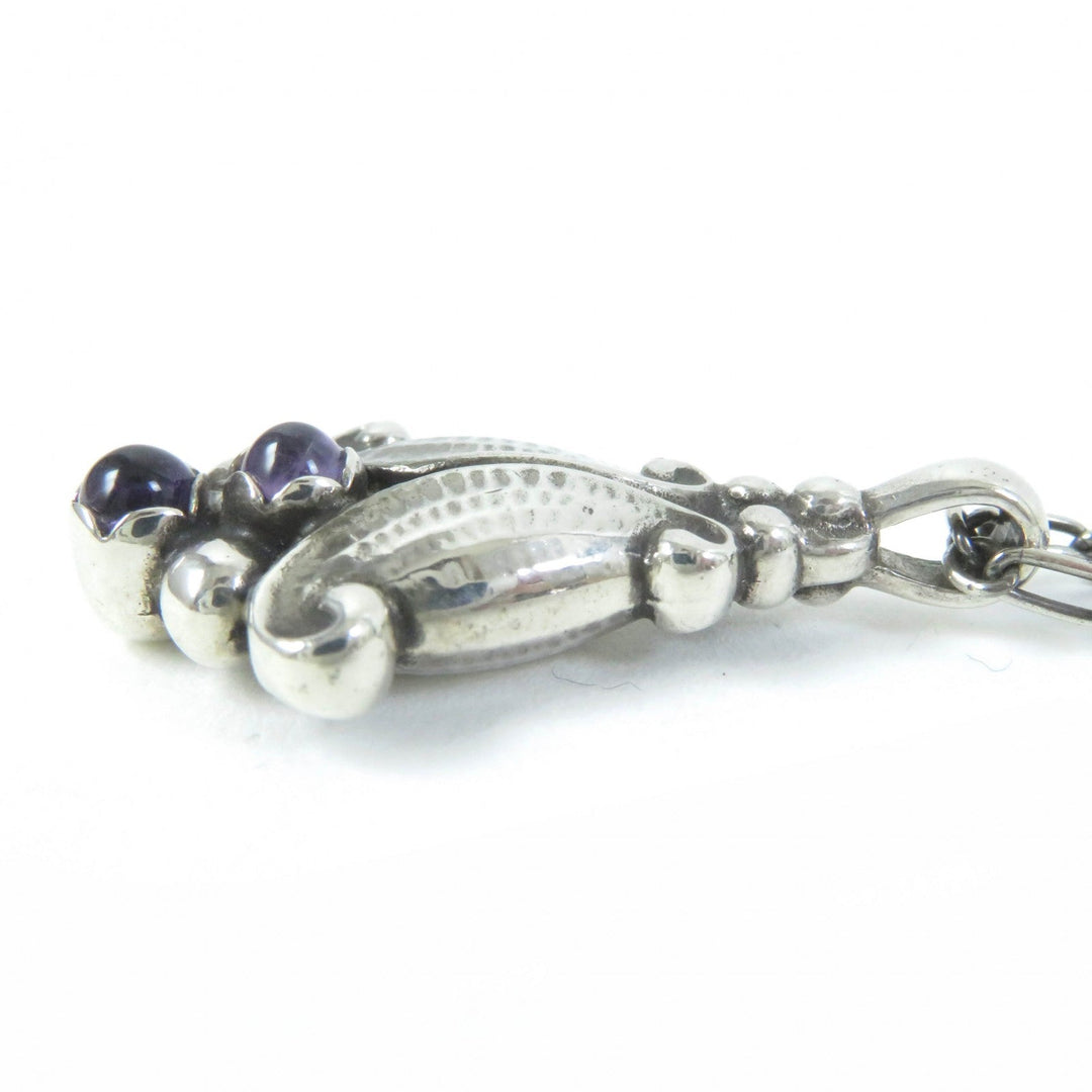 Georg Jensen Necklace Main: SV925, Part: Amethyst Silver purple 1993 Year Necklace Women Used Authentic