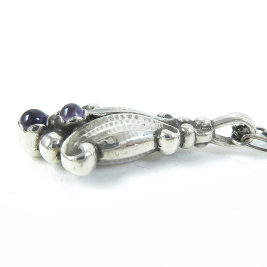 Georg Jensen Necklace Main: SV925, Part: Amethyst Silver purple 1993 Year Necklace Women Used Authentic