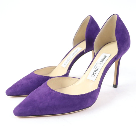 JIMMY CHOO pumps Main: Suede purple ESTHER 85 Women 34 1/2 Used Authentic