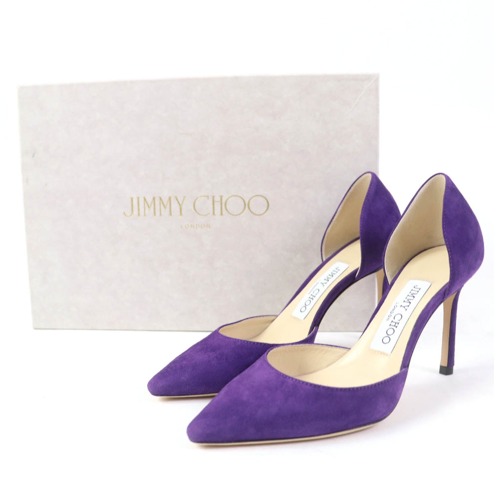 JIMMY CHOO pumps Main: Suede purple ESTHER 85 Women 34 1/2 Used Authentic
