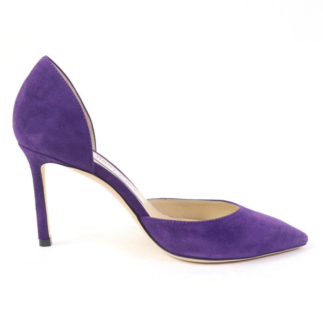JIMMY CHOO pumps Main: Suede purple ESTHER 85 Women 34 1/2 Used Authentic